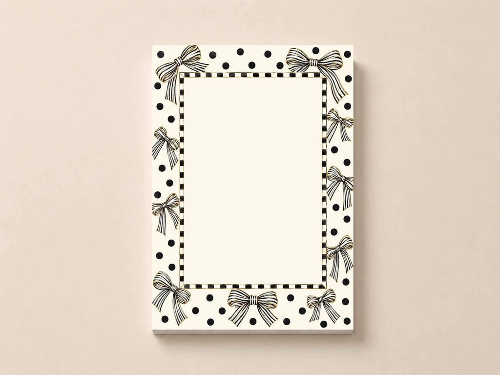 Black Bow Notepad & Polka Dot Memo Pad Coquette St