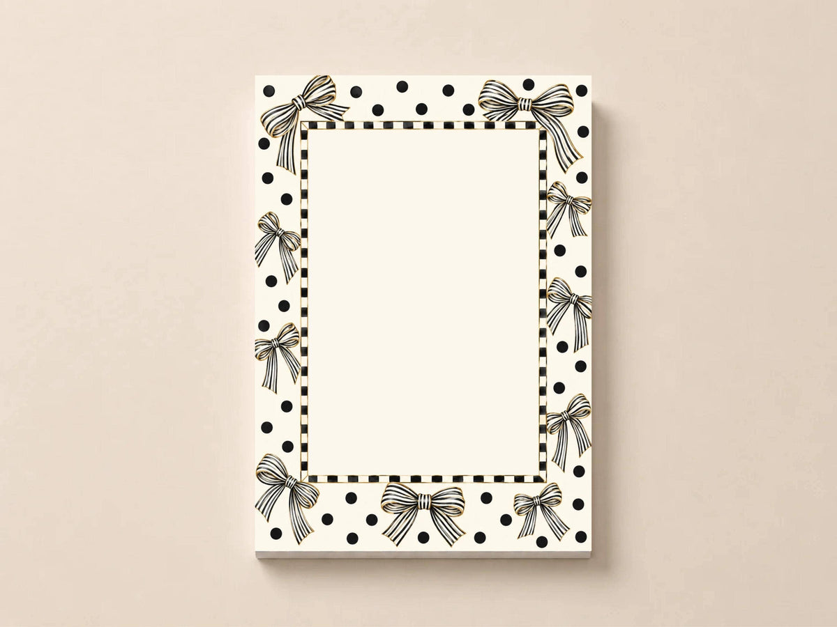 Black Bow Notepad & Polka Dot Memo Pad Coquette St