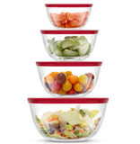 JoyFul 4 Glass Mixing Bowls With Lids - Nesting Bowls