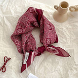 Red Passion Floral Bandana Square scarf