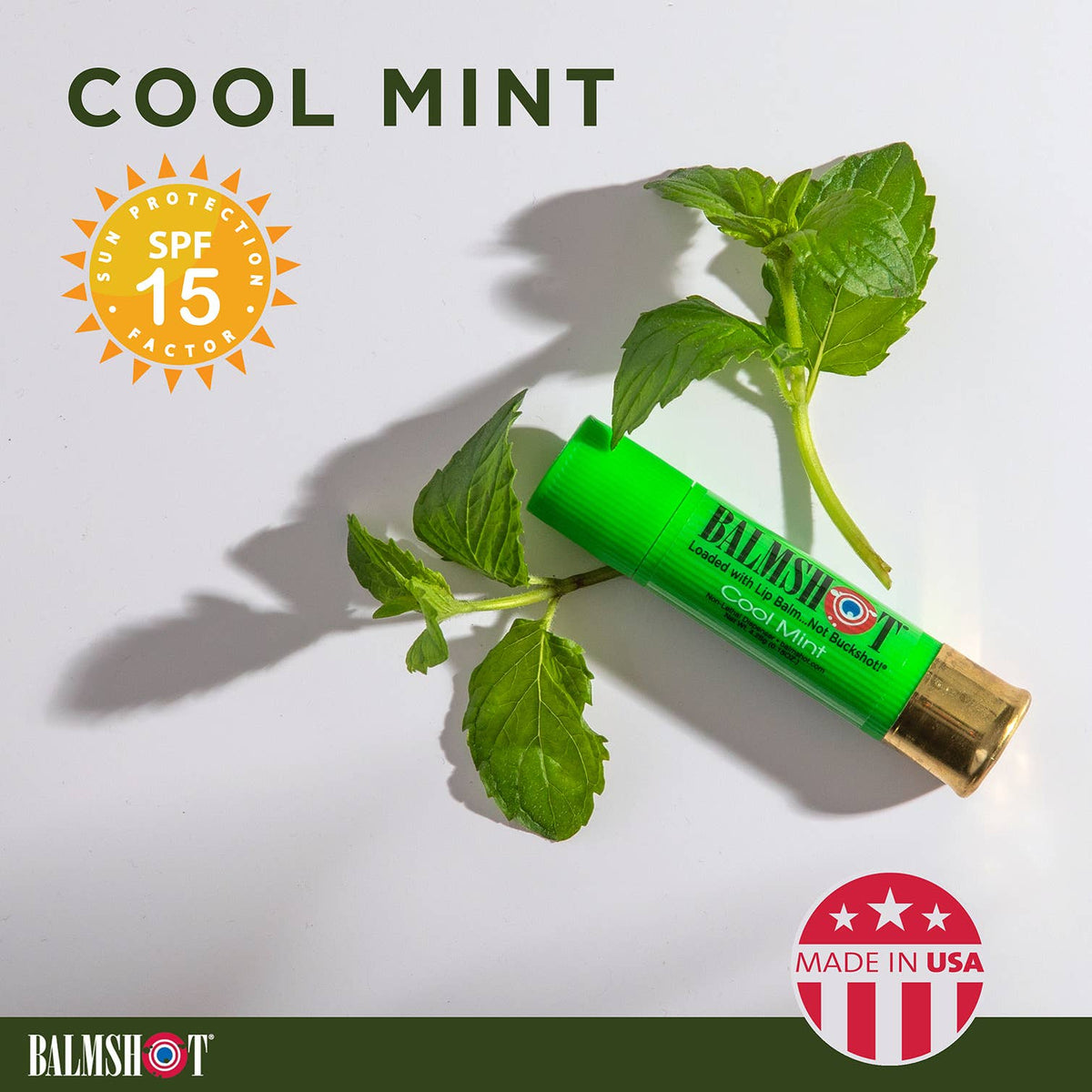 Shotgun Shell Lip Balm | Cool Mint Camo | SPF 15 |