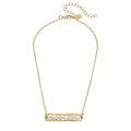 Susan Shaw Genuine Freshwater Pearls on Gold Bar Necklace