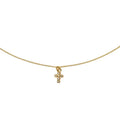 Demi-Fine Siver Dainty Tennis Cross Necklace