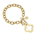 Gold Clover Toggle Bracelet