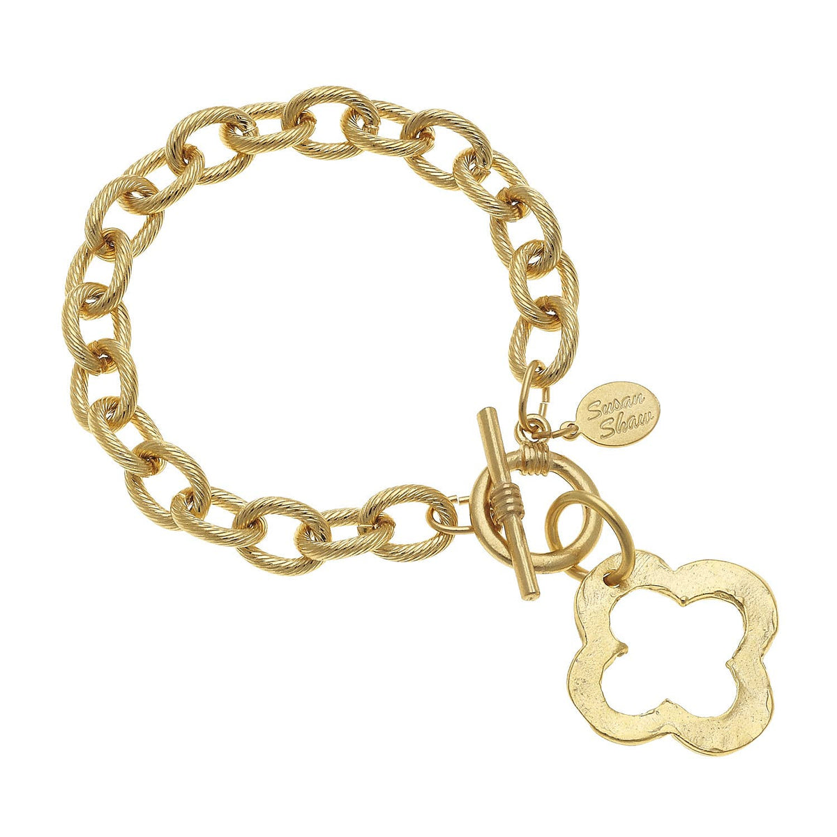 Gold Clover Toggle Bracelet