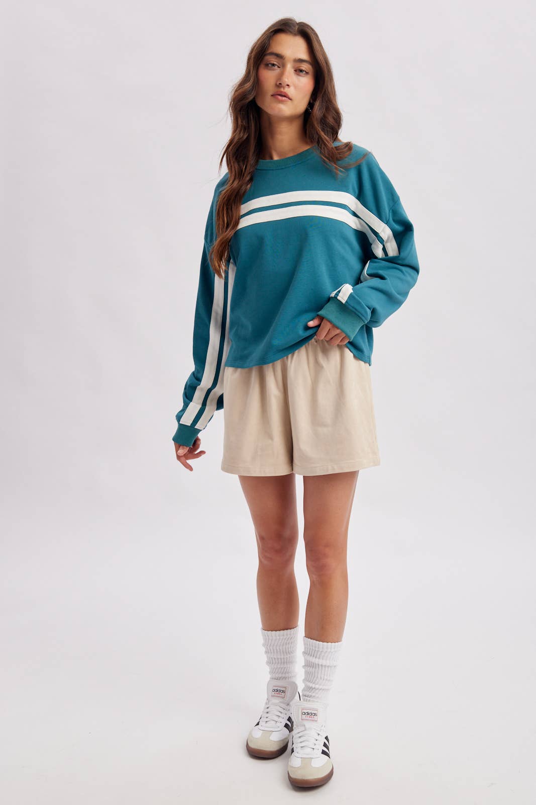 Teal Stripe Sweatshirt