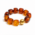 Oakley Brown Chunky Beaded Bracelet | Stainless Steel