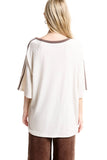 Dreamer Leopard Paradise Oversized Tee W/ Shoulder Stripe