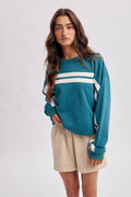 Teal Stripe Sweatshirt