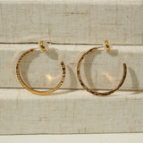 24K Gold Mini Thin Hammered Hoops