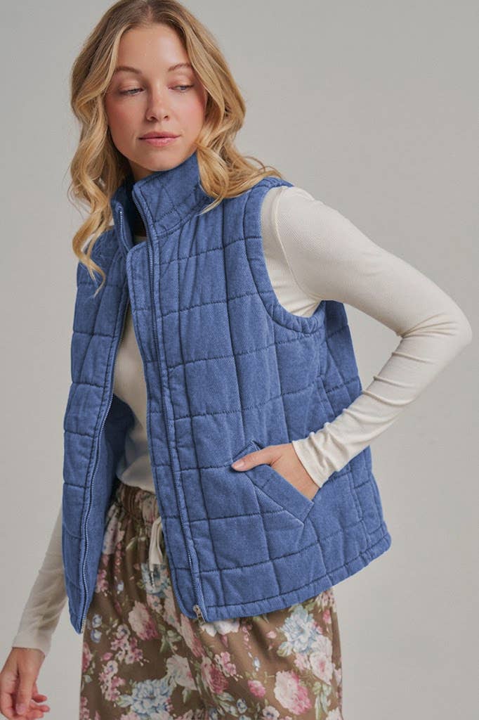 Vintage Washed Quilted Vest