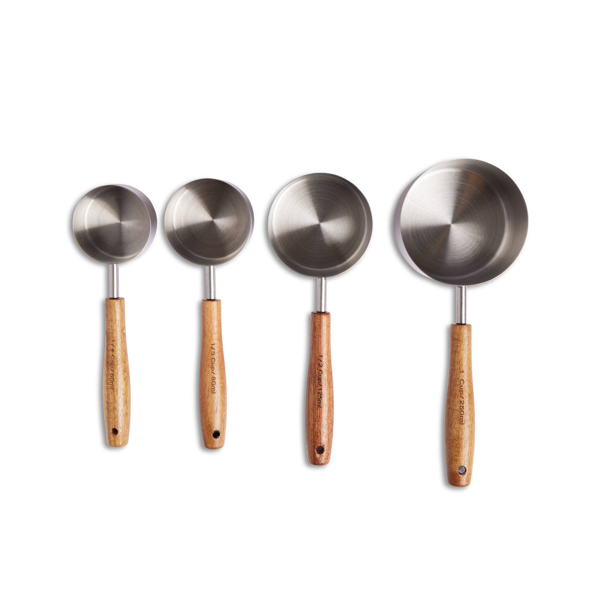 4pc Classic Acacia Handle Measuring Cups