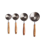 4pc Classic Acacia Handle Measuring Cups