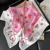 Pink Western Cowgirl Horseshoe Square Scarf Bandana