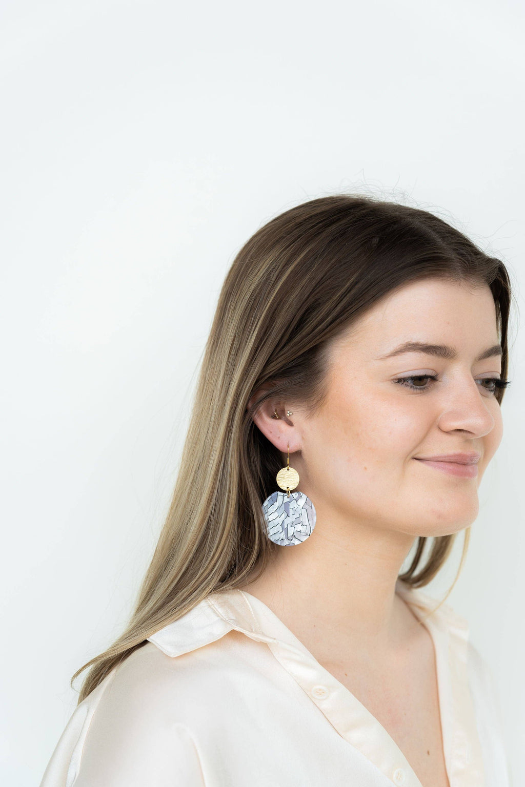 Zoey Earrings - Pearl Black Stripe //Jewelry, Gifts