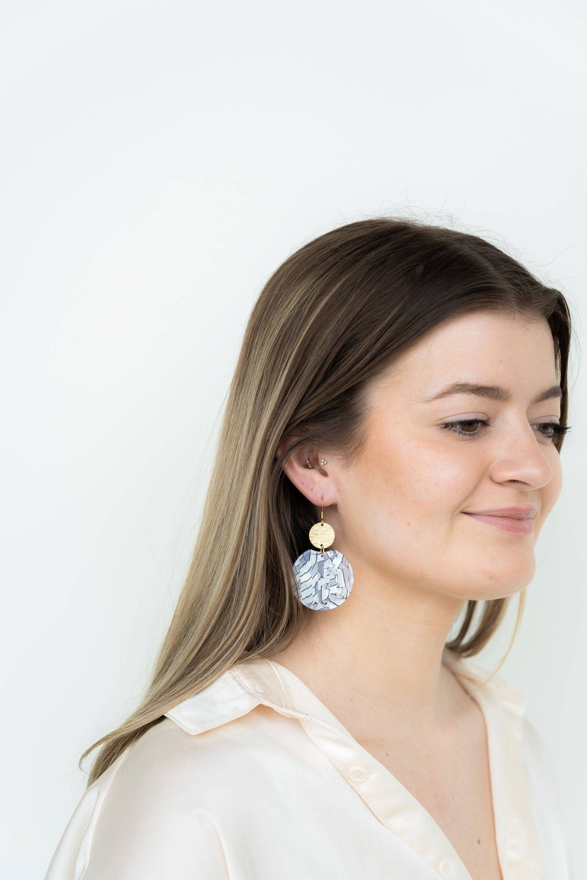 Zoey Earrings - Pearl Black Stripe //Jewelry, Gifts