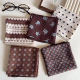 Maillard style Fair Isle pattern square scarf Bandana