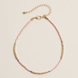 Gold-Trimmed Colorful | Seed Bead Anklet