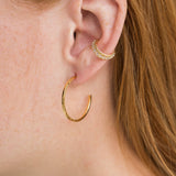 24K Gold Mini Thin Hammered Hoops