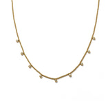Waterproof Gold Beaded Crystal Necklace