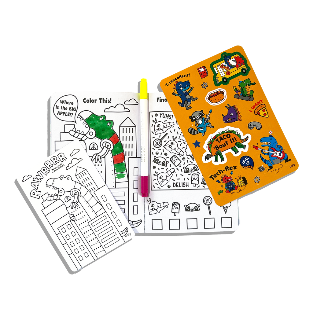 Let's Go!: Activity & Coloring Kit - Robo Dinos