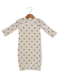 Organic Waffle Gown, Black Heart