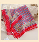 Red Passion Floral Bandana Square scarf