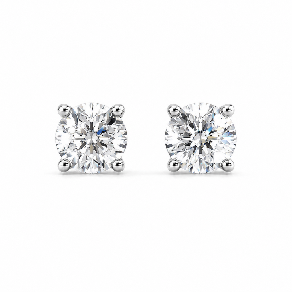 Ellison+Young Round Cut CZ Stud Earrings in Sterling Silver