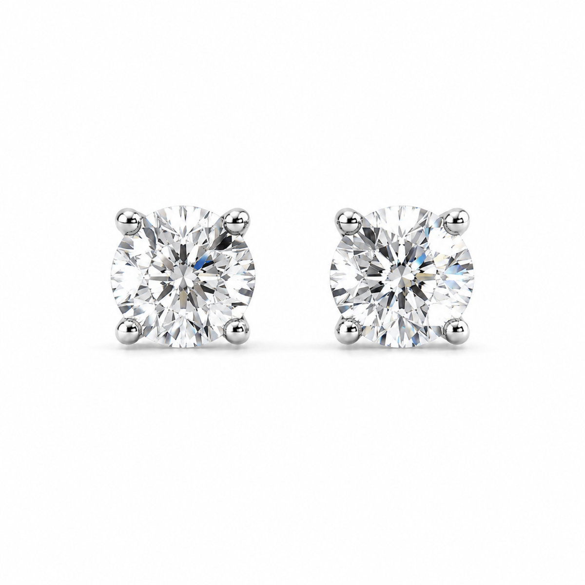 Ellison+Young Round Cut CZ Stud Earrings in Sterling Silver: Gold