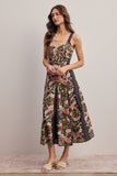 Floral Panel Midi Dress