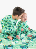 SoftSnooze™ Baby Bamboo Viscose Tractor Time Convertible One Piece Footie Pajama