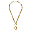 Handcast Gold Clover with Genuine Mother of Pearl Necklace