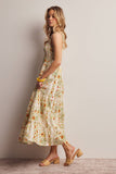 Floral Smocked Tiered Midi Dress