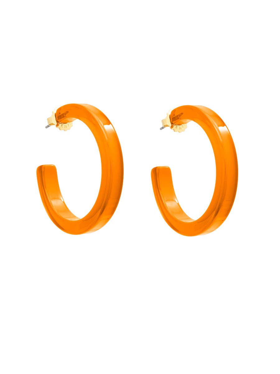 Medium Resin Open Hoop Earring