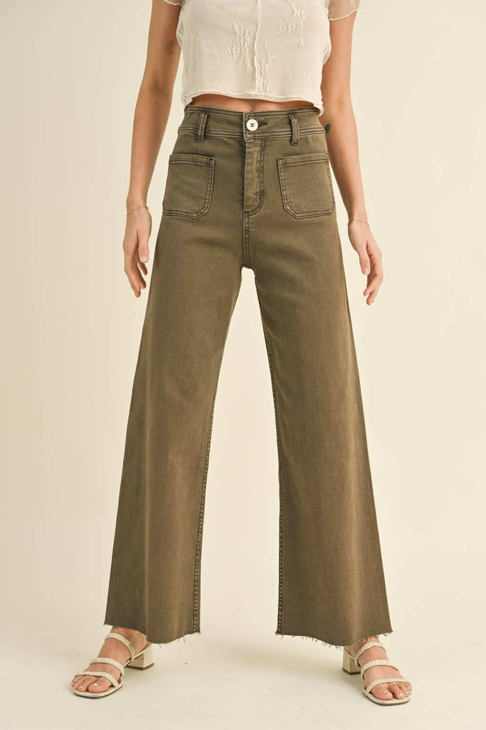 Straight Wide Leg with Front Pockets
