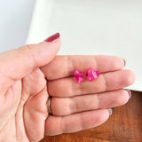 Hand Drawn Heart Studs - Hot Pink // Valentine's Earrings