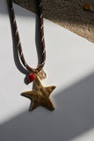 GAME DAY STAR NECKLACE | BROWN CORD W/ MAROON ACCENT