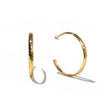 24K Gold Statement Hammered Hoops