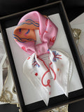 Pink Western Cowgirl Horseshoe Square Scarf Bandana