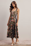 Floral Panel Midi Dress