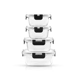 12 Piece Glass Kitchen Storage Containers with Lids - Black