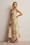Floral Smocked Tiered Midi Dress