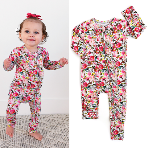 Eloise RUFFLE ZIP Bamboo Baby Outfit Sleepies Little