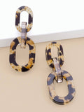 Resin Leopard Link Drop Earring Jewelry