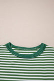 Stripe Thermal Knit Drop Shoulder Casual Top