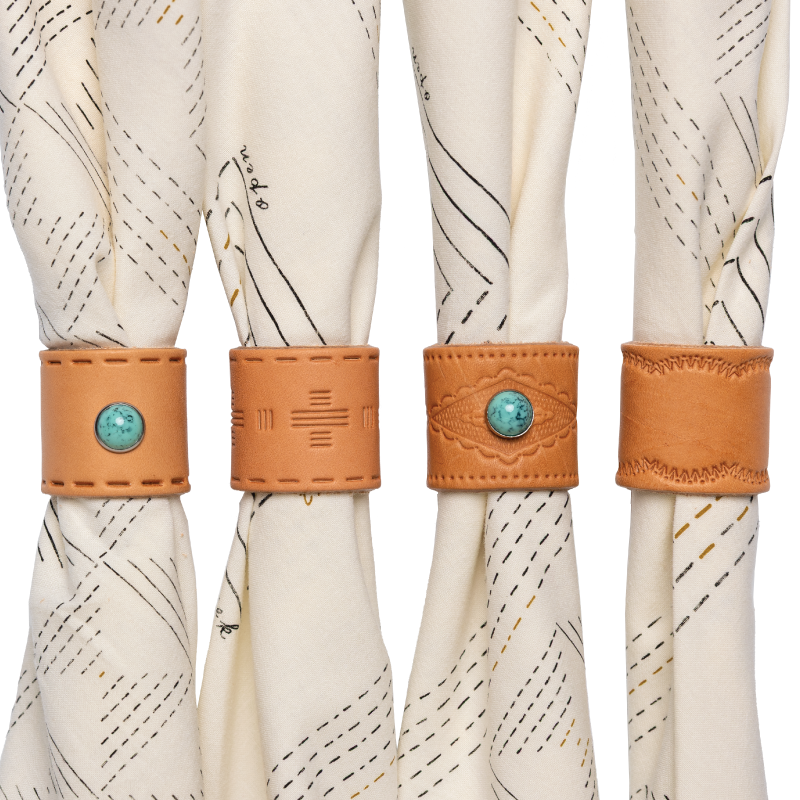 Leaather studded bandana slide