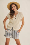 Breezy Cotton Open Knit Vest