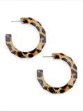 Large Resin Textured Leopard Hoop Earring Jewelry