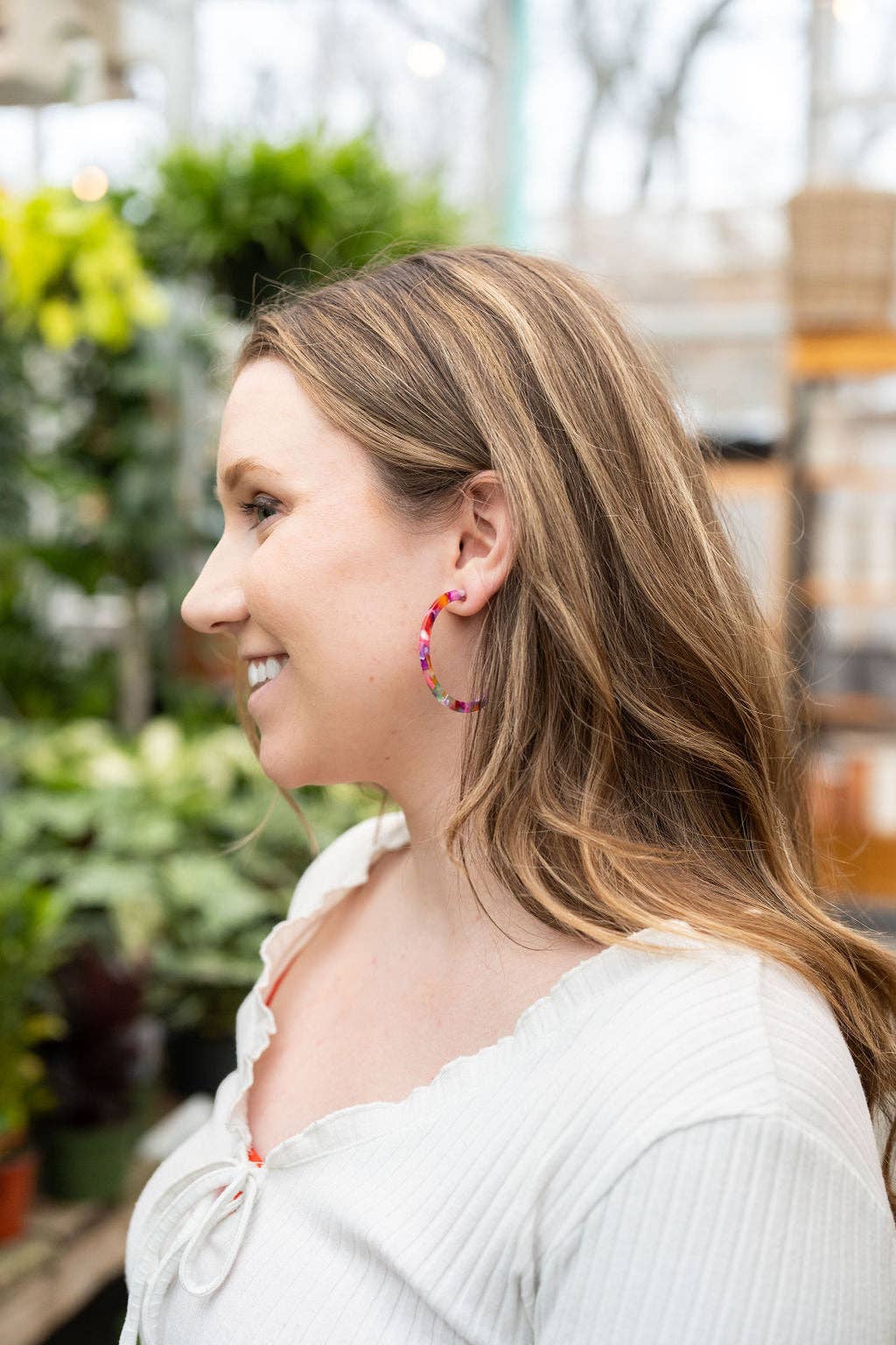 Cameron Hoops - Paradise Pink // Earrings, Jewelry, Gifts