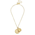 Susan Shaw Gold Double Circle with Dots Chain Necklace